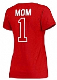 Women's Washington Nationals 2017 Mother's Day #1 Mom V-Neck T-Shirt - Red FengYun,baseball caps,new era cap wholesale,wholesale hats
