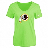 Women's Washington Redskins L.Green Logo V neck T-Shirt FengYun,baseball caps,new era cap wholesale,wholesale hats