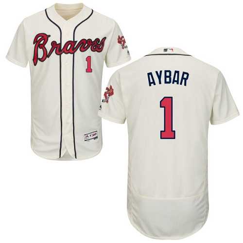 Atlanta Braves #1 Erick Aybar Cream Flexbase Stitched Jersey DingZhi,We sell and wholesale Atlanta Braves #1 Erick Aybar Cream Flexbase Stitched Jersey DingZhi on line form chian!