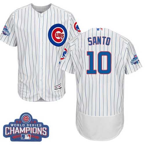 Chicago Cubs #10 Ron Santo White 2016 World Series Champions Flexbase Stitched Jersey DingZhi,We sell and wholesale Chicago Cubs #10 Ron Santo White 2016 World Series Champions Flexbase Stitched Jersey DingZhi on line form chian!