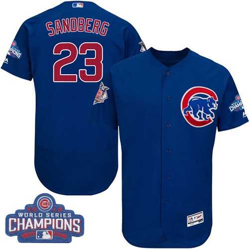Chicago Cubs #23 Ryne Sandberg Blue 2016 World Series Champions Flexbase Stitched Jersey DingZhi,We sell and wholesale Chicago Cubs #23 Ryne Sandberg Blue 2016 World Series Champions Flexbase Stitched Jersey DingZhi on line form chian!