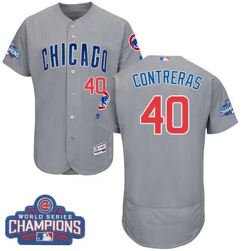 Chicago Cubs #40 Willson Contreras Gray 2016 World Series Champions Flexbase Stitched Jersey DingZhi,We sell and wholesale Chicago Cubs #40 Willson Contreras Gray 2016 World Series Champions Flexbase Stitched Jersey DingZhi on line form chian!