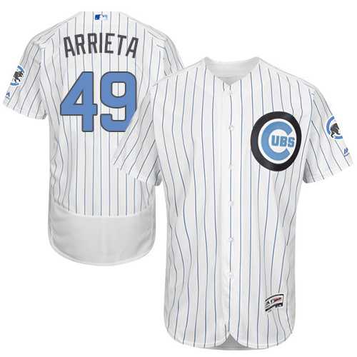 Chicago Cubs #49 Jake Arrieta White Father's Day Flexbase Stitched Jersey DingZhi,We sell and wholesale Chicago Cubs #49 Jake Arrieta White Father's Day Flexbase Stitched Jersey DingZhi on line form chian!