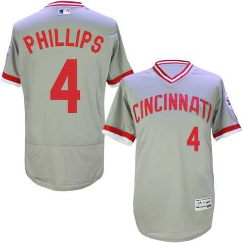 Cincinnati Reds #4 Brandon Phillips Gray Cooperstown Collection Flexbase Stitched Jersey DingZhi,We sell and wholesale Cincinnati Reds #4 Brandon Phillips Gray Cooperstown Collection Flexbase Stitched Jersey DingZhi on line form chian!