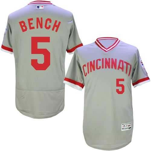 Cincinnati Reds #5 Johnny Bench Gray Cooperstown Collection Flexbase Stitched Jersey DingZhi,We sell and wholesale Cincinnati Reds #5 Johnny Bench Gray Cooperstown Collection Flexbase Stitched Jersey DingZhi on line form chian!
