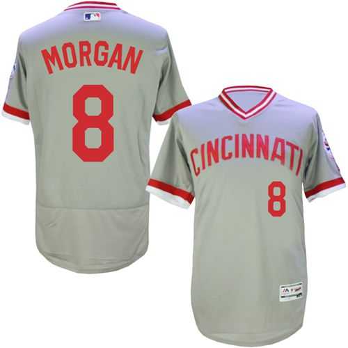 Cincinnati Reds #8 Joe Morgan Gray Cooperstown Collection Flexbase Stitched Jersey DingZhi,We sell and wholesale Cincinnati Reds #8 Joe Morgan Gray Cooperstown Collection Flexbase Stitched Jersey DingZhi on line form chian!