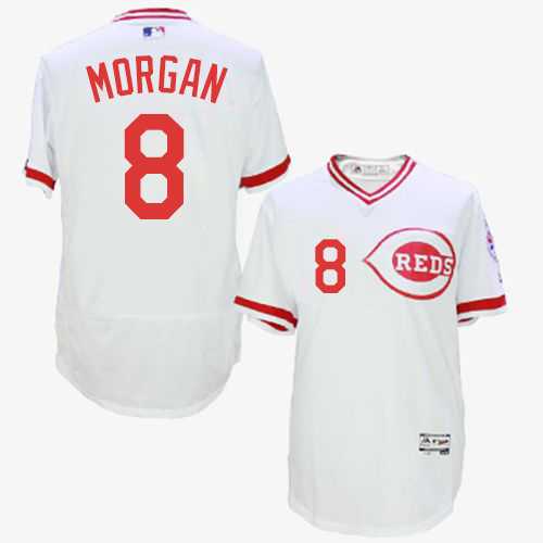 Cincinnati Reds #8 Joe Morgan White Cooperstown Collection Flexbase Stitched Jersey DingZhi,We sell and wholesale Cincinnati Reds #8 Joe Morgan White Cooperstown Collection Flexbase Stitched Jersey DingZhi on line form chian!