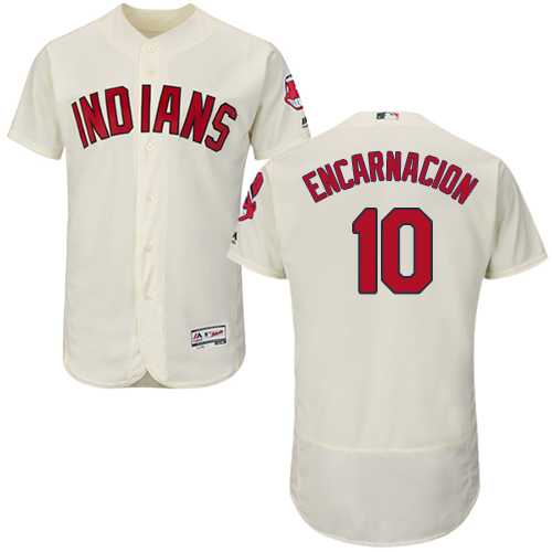 Cleveland Indians #10 Edwin Encarnacion Cream Flexbase Stitched Jersey DingZhi,We sell and wholesale Cleveland Indians #10 Edwin Encarnacion Cream Flexbase Stitched Jersey DingZhi on line form chian!