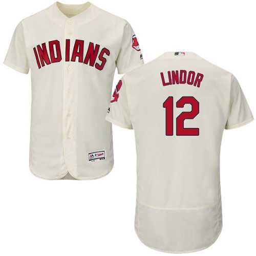 Cleveland Indians #12 Francisco Lindor Cream Flexbase Stitched Jersey DingZhi,We sell and wholesale Cleveland Indians #12 Francisco Lindor Cream Flexbase Stitched Jersey DingZhi on line form chian!
