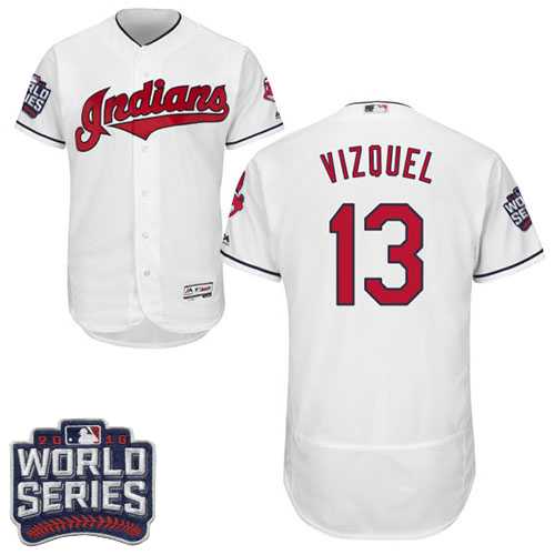 Cleveland Indians #13 Omar Vizquel White 2016 World Series Flexbase Stitched Jersey DingZhi,We sell and wholesale Cleveland Indians #13 Omar Vizquel White 2016 World Series Flexbase Stitched Jersey DingZhi on line form chian!