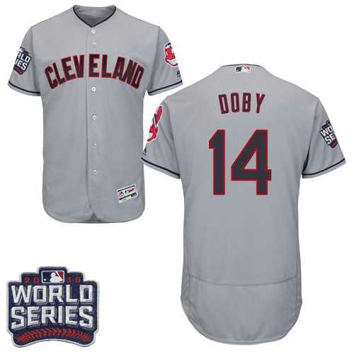 Cleveland Indians #14 Larry Doby Gray 2016 World Series Flexbase Stitched Jersey DingZhi,We sell and wholesale Cleveland Indians #14 Larry Doby Gray 2016 World Series Flexbase Stitched Jersey DingZhi on line form chian!