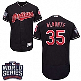Cleveland Indians #35 Abraham Almonte Navy 2016 World Series Flexbase Stitched Jersey DingZhi,baseball caps,new era cap wholesale,wholesale hats