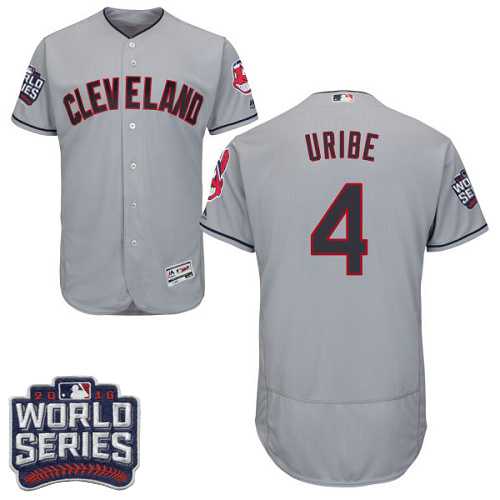 Cleveland Indians #4 Juan Uribe Gray 2016 World Series Flexbase Stitched Jersey DingZhi,We sell and wholesale Cleveland Indians #4 Juan Uribe Gray 2016 World Series Flexbase Stitched Jersey DingZhi on line form chian!