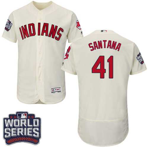 Cleveland Indians #41 Carlos Santana Cream 2016 World Series Flexbase Stitched Jersey DingZhi,We sell and wholesale Cleveland Indians #41 Carlos Santana Cream 2016 World Series Flexbase Stitched Jersey DingZhi on line form chian!