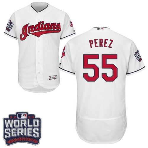 Cleveland Indians #55 Roberto Perez White 2016 World Series Flexbase Stitched Jersey DingZhi,We sell and wholesale Cleveland Indians #55 Roberto Perez White 2016 World Series Flexbase Stitched Jersey DingZhi on line form chian!