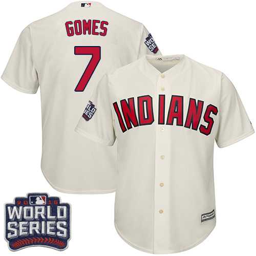 Cleveland Indians #7 Yan Gomes Cream 2016 World Series New Cool Base Stitched Jersey DingZhi,We sell and wholesale Cleveland Indians #7 Yan Gomes Cream 2016 World Series New Cool Base Stitched Jersey DingZhi on line form chian!