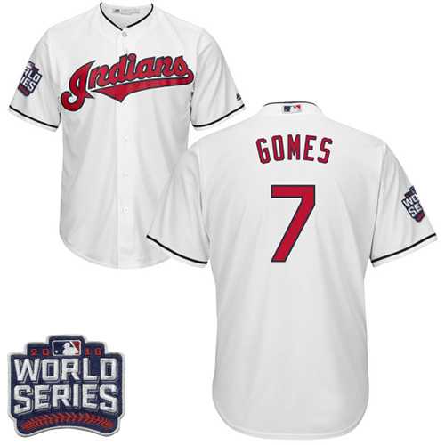 Cleveland Indians #7 Yan Gomes White 2016 World Series New Cool Base Stitched Jersey DingZhi,We sell and wholesale Cleveland Indians #7 Yan Gomes White 2016 World Series New Cool Base Stitched Jersey DingZhi on line form chian!