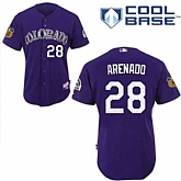 Colorado Rockies #28 Nolan Arenado Purple New Cool Base Stitched Jersey DingZhi,baseball caps,new era cap wholesale,wholesale hats