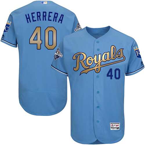 Kansas City Royals #40 Kelvin Herrera Light Blue 2015 World Series Champions Gold Program Flexbase Stitched Jersey DingZhi,We sell and wholesale Kansas City Royals #40 Kelvin Herrera Light Blue 2015 World Series Champions Gold Program Flexbase Stitched Jersey DingZhi on line form chian!