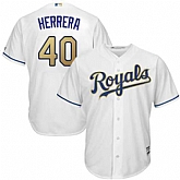 Kansas City Royals #40 Kelvin Herrera White 2015 World Series Champions Gold Program New Cool Base Stitched Jersey DingZhi,baseball caps,new era cap wholesale,wholesale hats