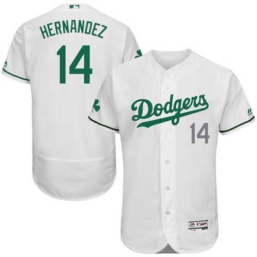 Los Angeles Dodgers #14 Enrique Hernandez White St. Patrick's Day Flexbase Jerse,We sell and wholesale Los Angeles Dodgers #14 Enrique Hernandez White St. Patrick's Day Flexbase Jerse on line form chian!