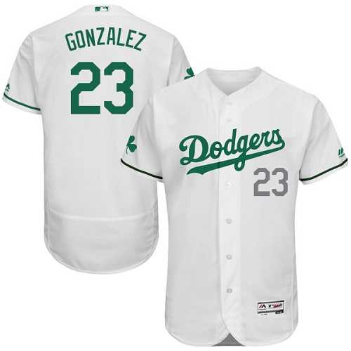 Los Angeles Dodgers #23 Adrian Gonzalez White St. Patrick's Day Flexbase Jerse,We sell and wholesale Los Angeles Dodgers #23 Adrian Gonzalez White St. Patrick's Day Flexbase Jerse on line form chian!