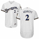 Milwaukee Brewers #2 Scooter Gennett White Flexbase Stitched Jersey DingZhi,baseball caps,new era cap wholesale,wholesale hats
