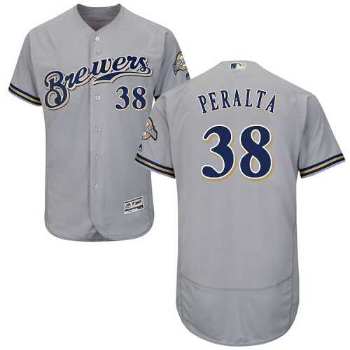 Milwaukee Brewers #38 Wily Peralta Gray Flexbase Stitched Jersey DingZhi,We sell and wholesale Milwaukee Brewers #38 Wily Peralta Gray Flexbase Stitched Jersey DingZhi on line form chian!