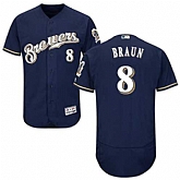 Milwaukee Brewers #8 Ryan Braun Navy Flexbase Stitched Jersey DingZhi,baseball caps,new era cap wholesale,wholesale hats