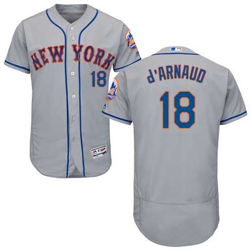 New York Mets #18 Travis D'Arnaud Gray Flexbase Stitched Jersey DingZhi,We sell and wholesale New York Mets #18 Travis D'Arnaud Gray Flexbase Stitched Jersey DingZhi on line form chian!