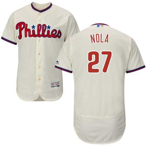 Philadelphia Phillies #27 Aaron Nola Cream Flexbase Stitched Jersey DingZhi,We sell and wholesale Philadelphia Phillies #27 Aaron Nola Cream Flexbase Stitched Jersey DingZhi on line form chian!