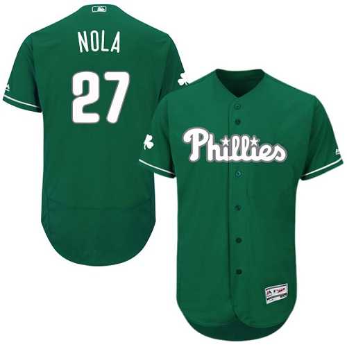 Philadelphia Phillies #27 Aaron Nola Green Celtic Flexbase Stitched Jersey DingZhi,We sell and wholesale Philadelphia Phillies #27 Aaron Nola Green Celtic Flexbase Stitched Jersey DingZhi on line form chian!