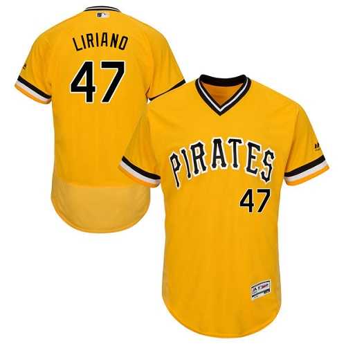 Pittsburgh Pirates #47 Francisco Liriano Gold Throwback Flexbase Stitched Jersey DingZhi,We sell and wholesale Pittsburgh Pirates #47 Francisco Liriano Gold Throwback Flexbase Stitched Jersey DingZhi on line form chian!