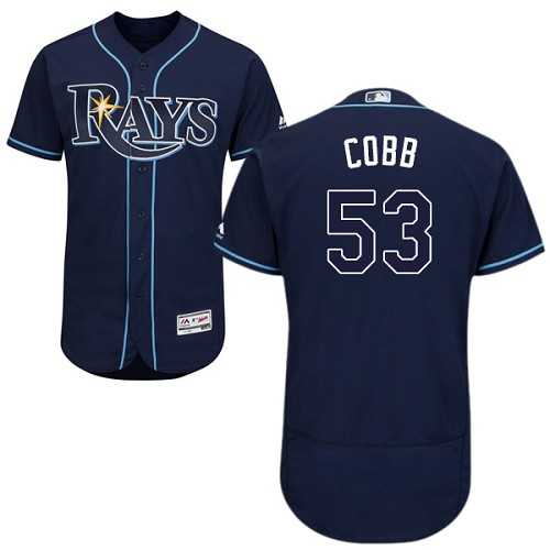 Tampa Bay Rays #53 Alex Cobb Navy Flexbase Stitched Jersey DingZhi,We sell and wholesale Tampa Bay Rays #53 Alex Cobb Navy Flexbase Stitched Jersey DingZhi on line form chian!