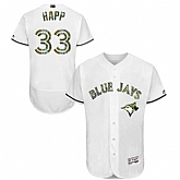 Toronto Blue Jays #33 J.A. Happ White Memorial Day Flexbase Stitched Jersey DingZhi,baseball caps,new era cap wholesale,wholesale hats