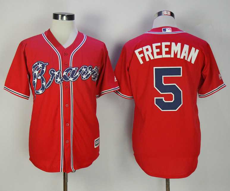 Atlanta Braves #5 Freddie Freeman Red New Cool Base Jersey,We sell and wholesale Atlanta Braves #5 Freddie Freeman Red New Cool Base Jersey on line form chian!