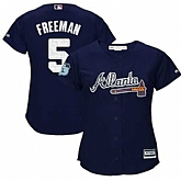 Women Atlanta Braves #5 Freddie Freeman Navy New 2017 Spring Training Cool Base Jersey DingZhi,baseball caps,new era cap wholesale,wholesale hats
