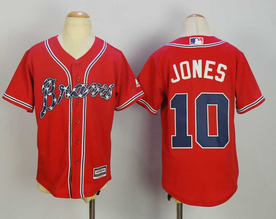 Youth Atlanta Braves #10 Chipper Jones Red New Cool Base Jersey,We sell and wholesale Youth Atlanta Braves #10 Chipper Jones Red New Cool Base Jersey on line form chian!