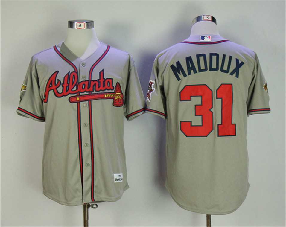 Atlanta Braves #31 Greg Maddux Gray 1995 Throwback Jersey,We sell and wholesale Atlanta Braves #31 Greg Maddux Gray 1995 Throwback Jersey on line form chian!