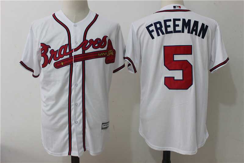 Atlanta Braves #5 Freddie Freeman White New Cool Base Stitched Jersey,We sell and wholesale Atlanta Braves #5 Freddie Freeman White New Cool Base Stitched Jersey on line form chian!