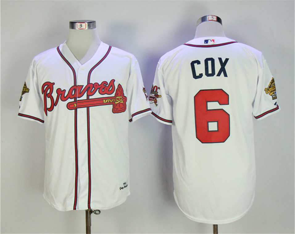 Atlanta Braves #6 Bobby Cox White 1995 Throwback Jersey,We sell and wholesale Atlanta Braves #6 Bobby Cox White 1995 Throwback Jersey on line form chian!