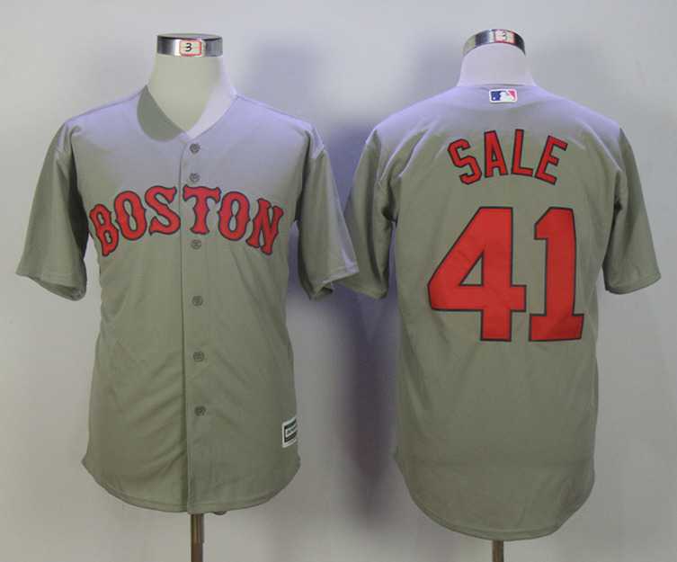 Boston Red Sox #41 Chris Sale Gray Cool Base Jersey,We sell and wholesale Boston Red Sox #41 Chris Sale Gray Cool Base Jersey on line form chian!