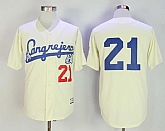 Cangrejeros de Santurce #21 Roberto Clemente Cream Jersey,baseball caps,new era cap wholesale,wholesale hats
