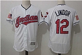 Cleveland Indians #12 Francisco Lindor White 2017 Stars & Stripes Flexbase Player Jersey,baseball caps,new era cap wholesale,wholesale hats