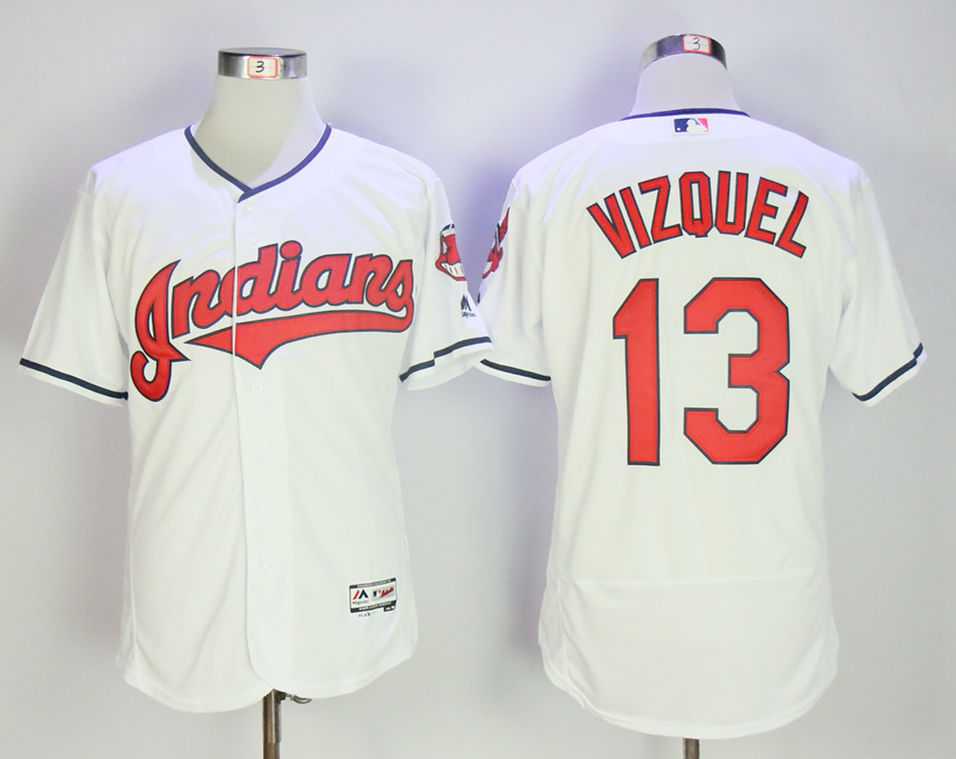 Cleveland Indians #13 Omar Vizquel White Flexbase Jersey,We sell and wholesale Cleveland Indians #13 Omar Vizquel White Flexbase Jersey on line form chian!
