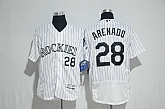 Colorado Rockies #28 Nolan Arenado White Flexbase Stitched Jersey,baseball caps,new era cap wholesale,wholesale hats