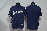 Customized Men's Milwaukee Brewers Navy Blue Flexbase Collection Stitched Jersey,baseball caps,new era cap wholesale,wholesale hats