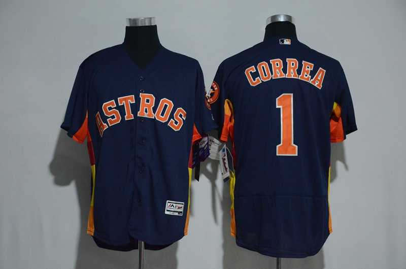 Houston Astros #1 Carlos Correa Navy Blue Flexbase Collection Stitched Jersey,We sell and wholesale Houston Astros #1 Carlos Correa Navy Blue Flexbase Collection Stitched Jersey on line form chian!