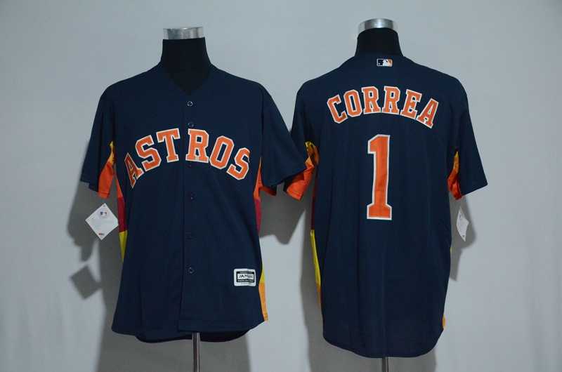 Houston Astros #1 Carlos Correa Navy Blue New Cool Base Stitched Jersey,We sell and wholesale Houston Astros #1 Carlos Correa Navy Blue New Cool Base Stitched Jersey on line form chian!