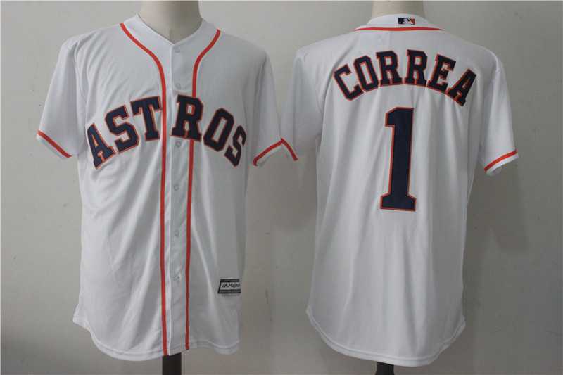 Houston Astros #1 Carlos Correa White New Cool Base Stitched Jersey,We sell and wholesale Houston Astros #1 Carlos Correa White New Cool Base Stitched Jersey on line form chian!